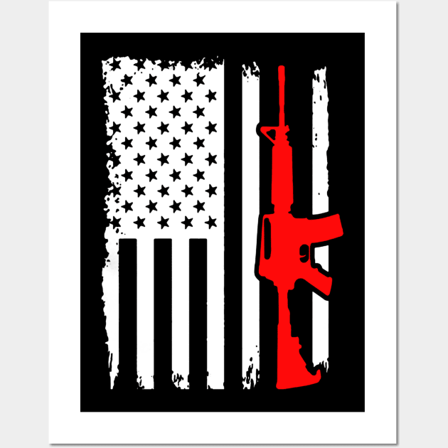 Rifle Ar 15 Usa Flag Wall Art by QUYNH SOCIU